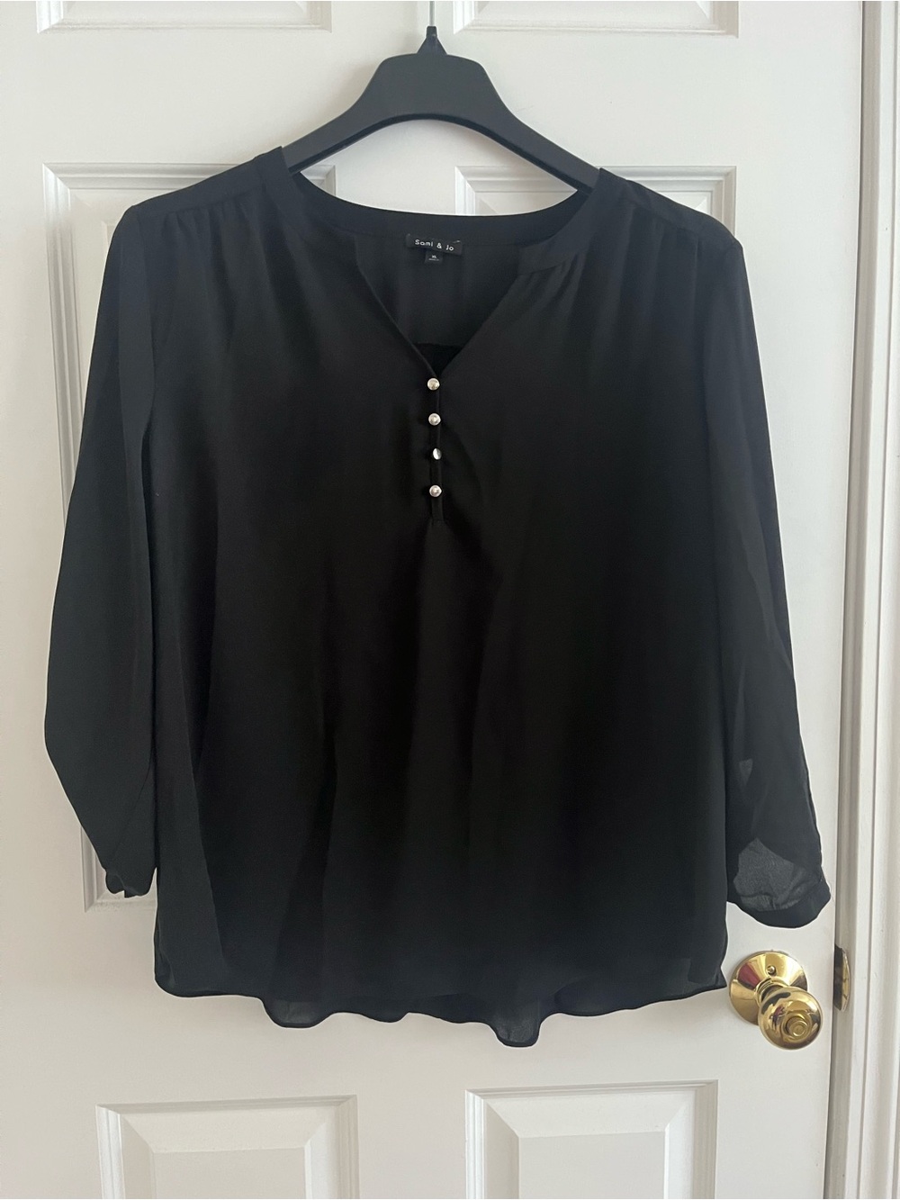 Simply Vera Vera Wang Black Button-Front Blouse